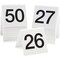 Set of 25 Acrylic Table Numbers for Wedding, Plastic Tent Cards Numbered 26-50 for Restaurants, Banquets, Receptions (3 x 2.75 x 2.5 In)